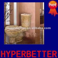 Yellow onyx granite marble stone toilet